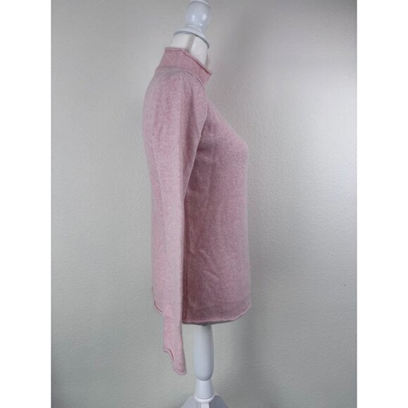 J. Crew women's small baby pink turtle neck wool cashmere long sleeve sweater - Picture 4 of 8